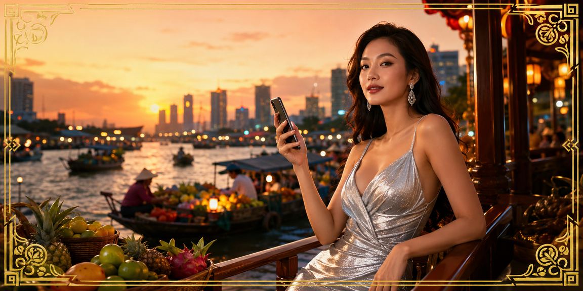 Khách hàng sử dụng điện thoại chơi casino di động Mekong